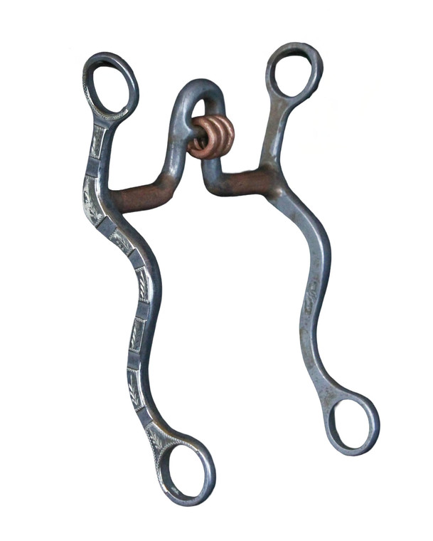 Josh Ownbey mounted stiff bit with copper rings