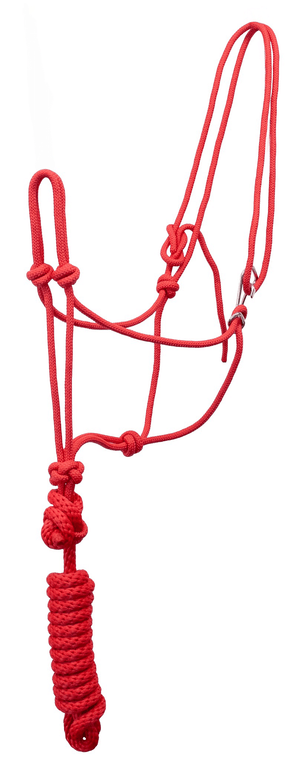 Montana Cincha Red Rope Halter with Clip.