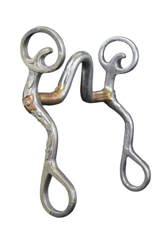 Floral mounted Cowpuncher 102 bit with copper bars.