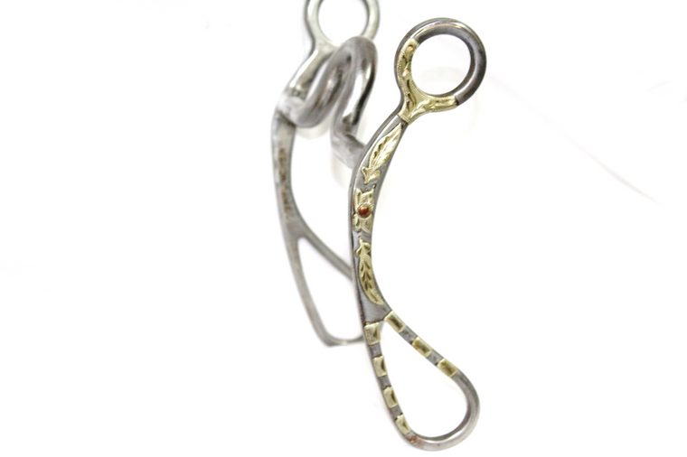 Cowpuncher 110 bit has 7 1/2" Buster Welch shank with a high port mouthpiece.