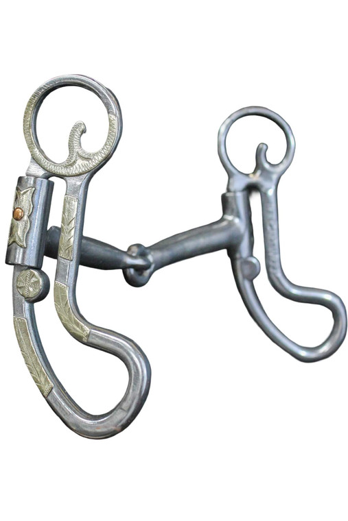 Cowpuncher 211 bit has 5" loose cheeks with a 2 heavy bars snaffle mouthpiece.