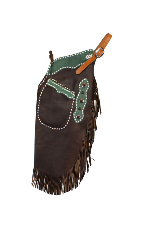 SLP SS15 ウエスタン　コンチョ　フリンジ　Vネック　トップス Chinks 22” x 29” in Chocolate - OLIVER SADDLE SHOP