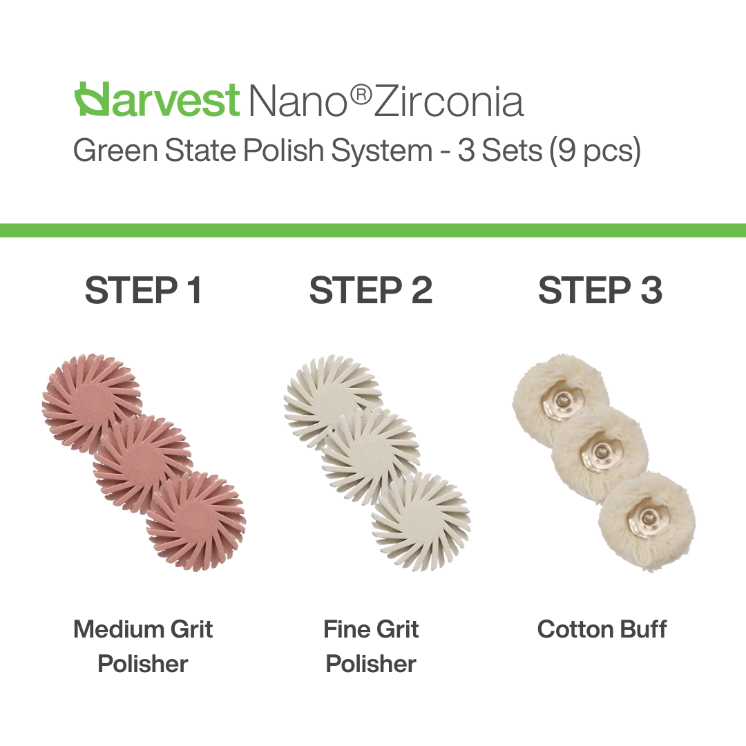 Nano Zirconia Green State Polish System - 9pc