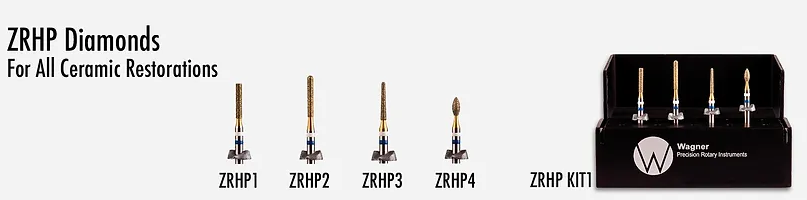 For All Ceramic Restorations -Our ZR Hand Piece diamonds provide a safe alternative to using FG diamonds when irrigation is not available. They are the perfect solution for final, minor contouring of all ceramic restorations.