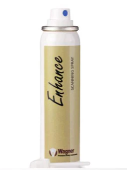 Enhance CAD /CAM Scanning Spray 75ml.
Enhance covers with a fine, dry powder film and comes with a pinpoint nozzle for detailed spraying.  The powder can be easily removed with a brush. Enhance is environmentally friendly, uses a nonflammable propellant, and is insoluble in water or alcohol. Its contents are non-toxic.