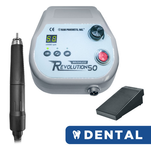 Revolution 50 Control Box, 3/32” Revolution 50 Brushless Handpiece & Variable Pedal