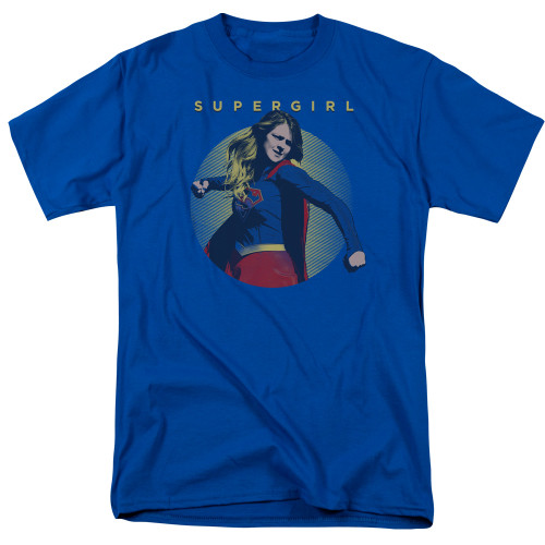 Supergirl Punching on Royal Blue