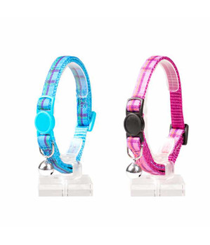 Duvo+ Cat Collar Tartan Nylon Mixed Colors 20-30cm / 10Mm *Each 