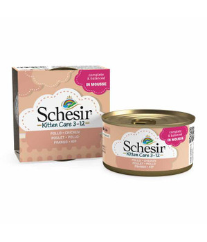 Schesir Kitten Can Mousse 3-12 Chicken Wet Food 85g (Min Order - 6pcs)