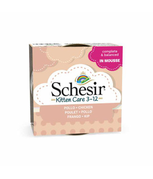 Schesir Kitten Can Mousse 3-12 Chicken Wet Food 85g (Min Order - 6pcs)