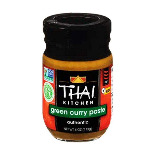 Thai Kitchen Green Curry Paste is a flavorful blend of lemongrass, fresh green chili, and spices (including galangal). Use as a stir-fry seasoning, a soup base or with coconut milk for a delicious Thai curry.