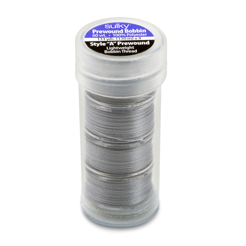 Sulky Prewound Bobbins L Style 120yd 5/Pkg Gray