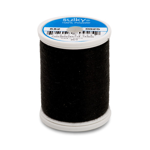 Sulky of America 5 Count Polyester Prewound Bobbins in A Tube, Black