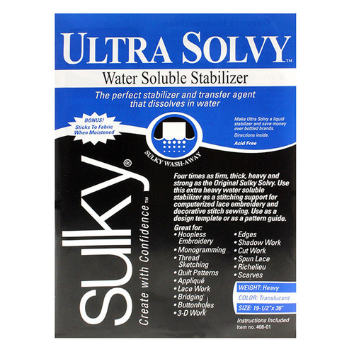 Sulky Ultra Solvy Water Soluble Stabilizer 12W x 8yds