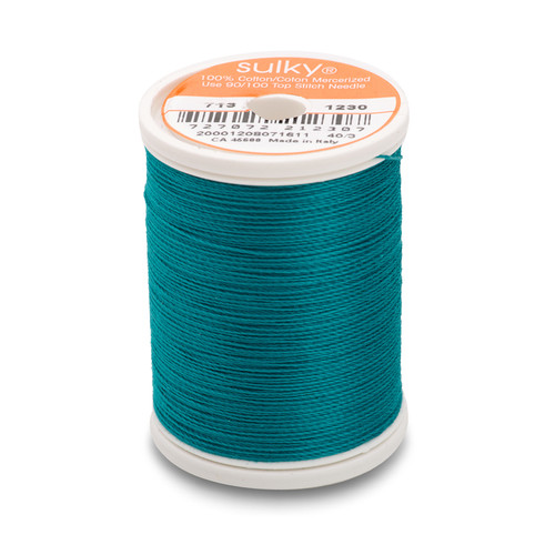 Sulky Cotton 12wt Thread Dark Jade #1206 330yd Spool