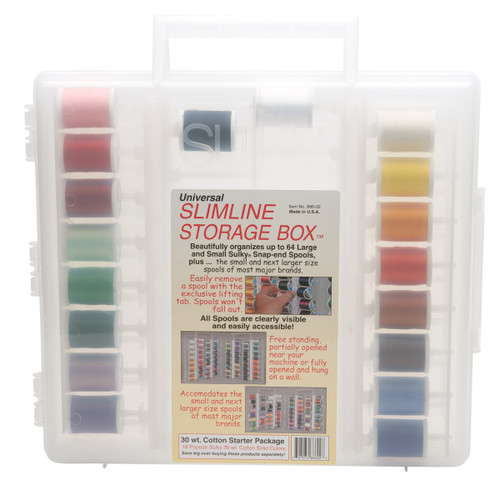 Universal Slimline Thread Storage Box - 40 Wt. Rayon Thread Starter Pkg.