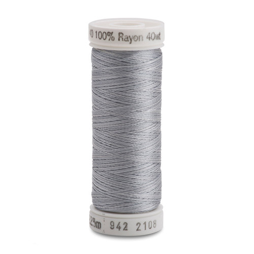 Gutermann Rayon Sulky Embroidery Thread - 200m Spool In Grey (Made In Germany, Silk-Like Finish)