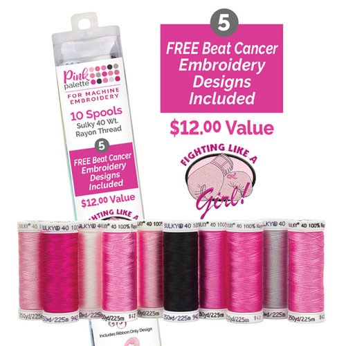 30 Wt. Cotton Thread - Sulky Pink Ribbon Sampler - 500 yd. Spools