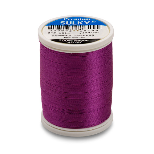 Sulky 40 wt 5500 Yard Rayon Thread - 940-2247 - Blue/Lav/Red/Yel/Grn