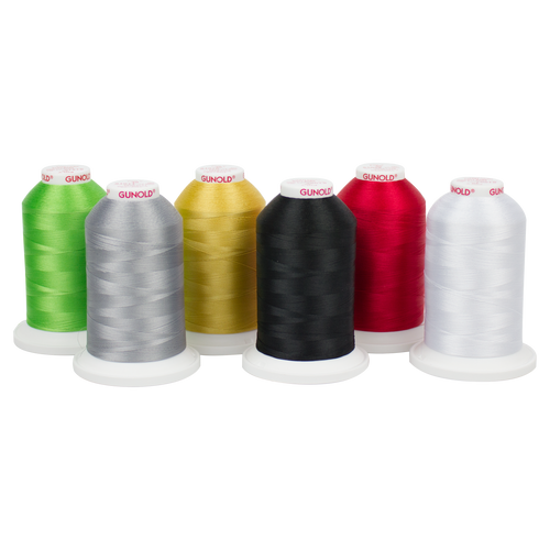 Neon sewing Thread - 6 Cone Set Kit - Sewing Polyester - 600M —