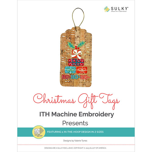 ITH Gift Tag: Jolly Santa Machine Embroidery Design - 2 Sizes