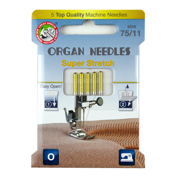 Organ® Needles Super Stretch Size 75/11 - 5 Needles Per Pack