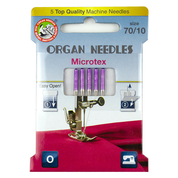 Organ® Needles Microtex Size 70/10 - 5 Needles Per Pack