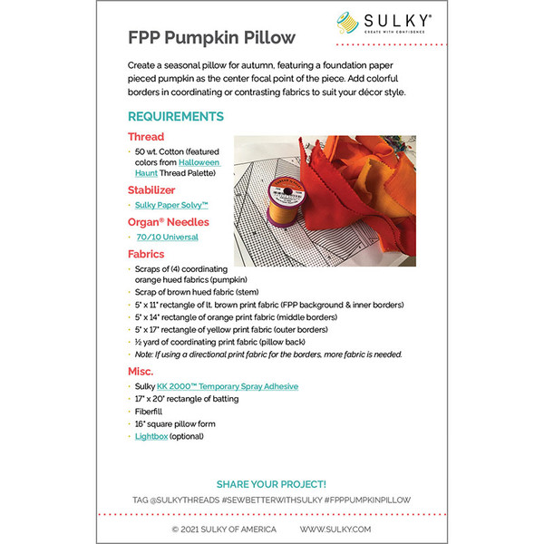 foundation paper piecing: fall pumpkin pillow