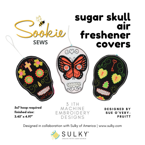 Sookie Sews Sugar Skulls Air Fresheners Design Collection