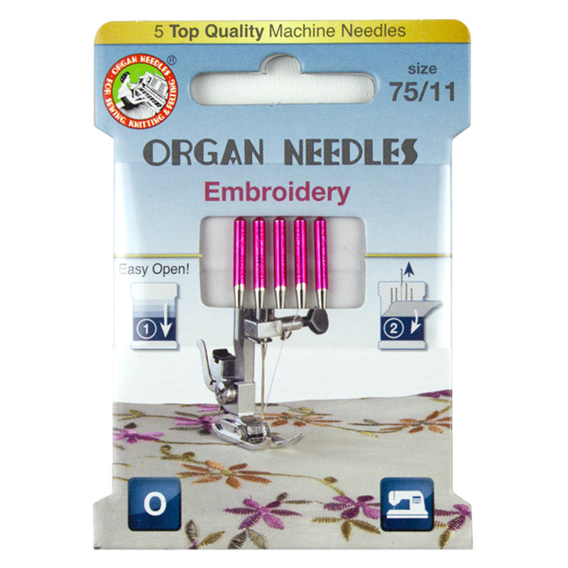 Brother by Organ Embroidery Needles Size 75/11 - 10PK - SAEMB751