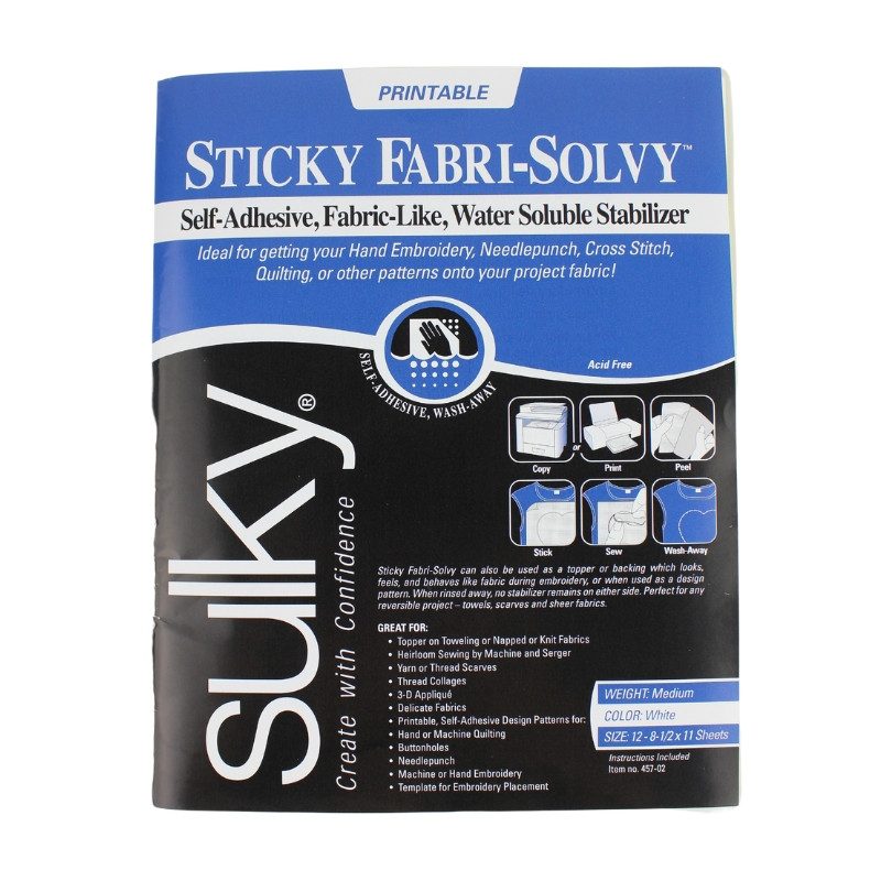 Sulky Sticky Fabri-Solvy Stabilizer Size 8X6yds, Color White ,457