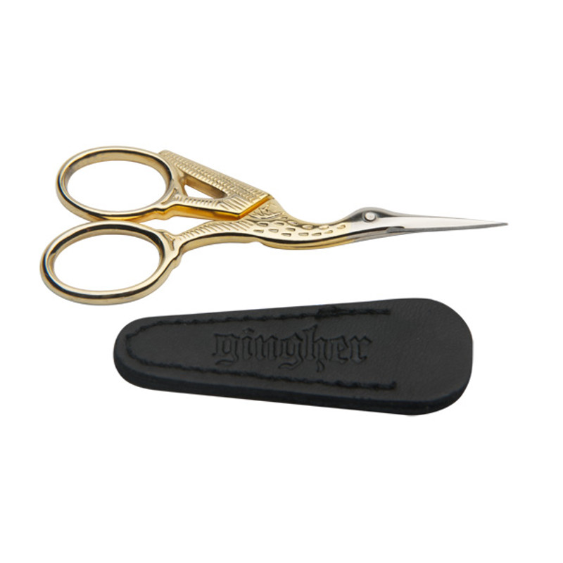 Gingher Embroidery Scissors Gold Stork