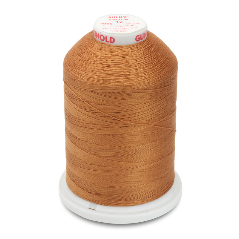 Sulky 12 Wt. Cotton Thread -Med. Tawny Tan - 2,100 yd. Jumbo Cone