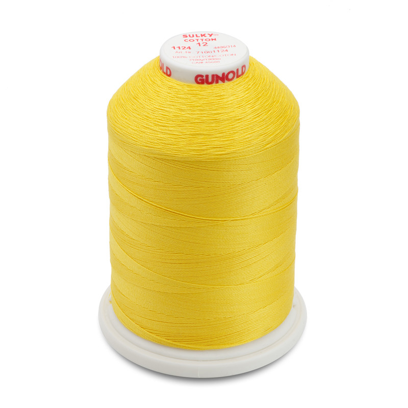 Sulky 12 Wt. Cotton Thread - Sun Yellow - 2,100 yd. Jumbo Cone