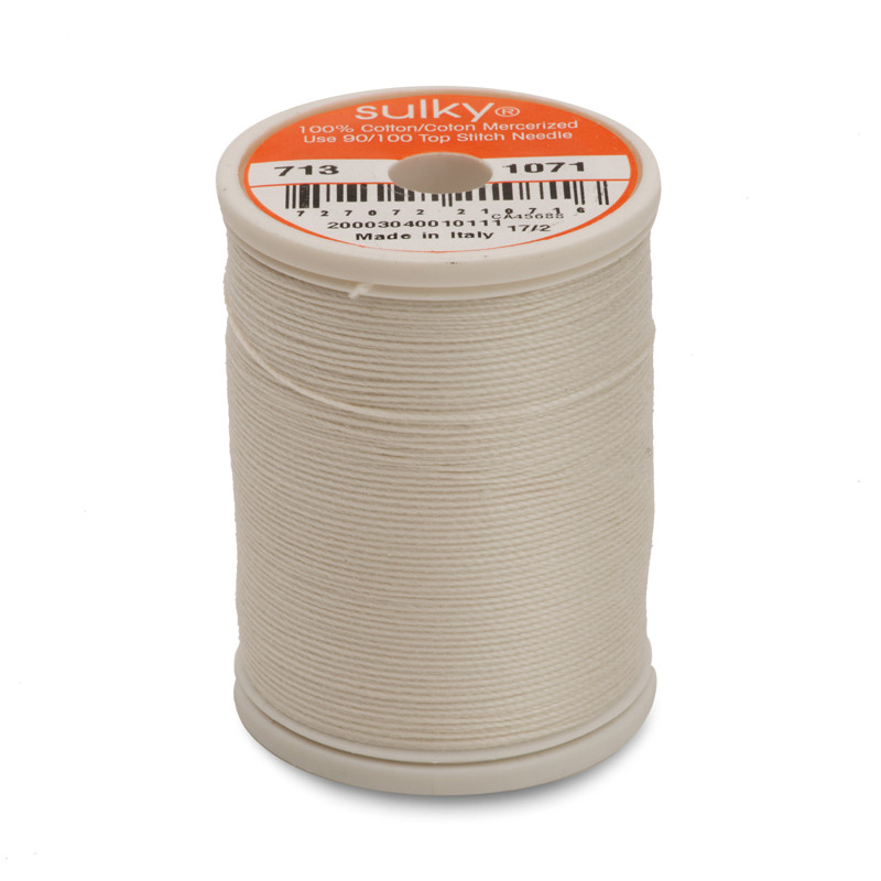 Sulky Bright White 1001, 12 Wt Cotton Thread 