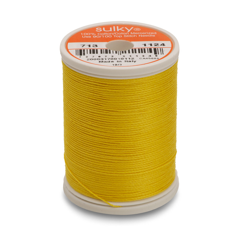 Sulky 12 Wt. Cotton Thread - Sun Yellow - 2,100 yd. Jumbo Cone