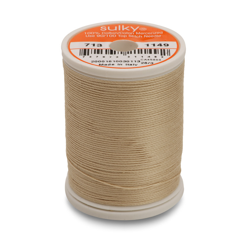 Sulky 12 Wt. Cotton Thread - Deep Ecru - 2,100 yd. Jumbo Cone