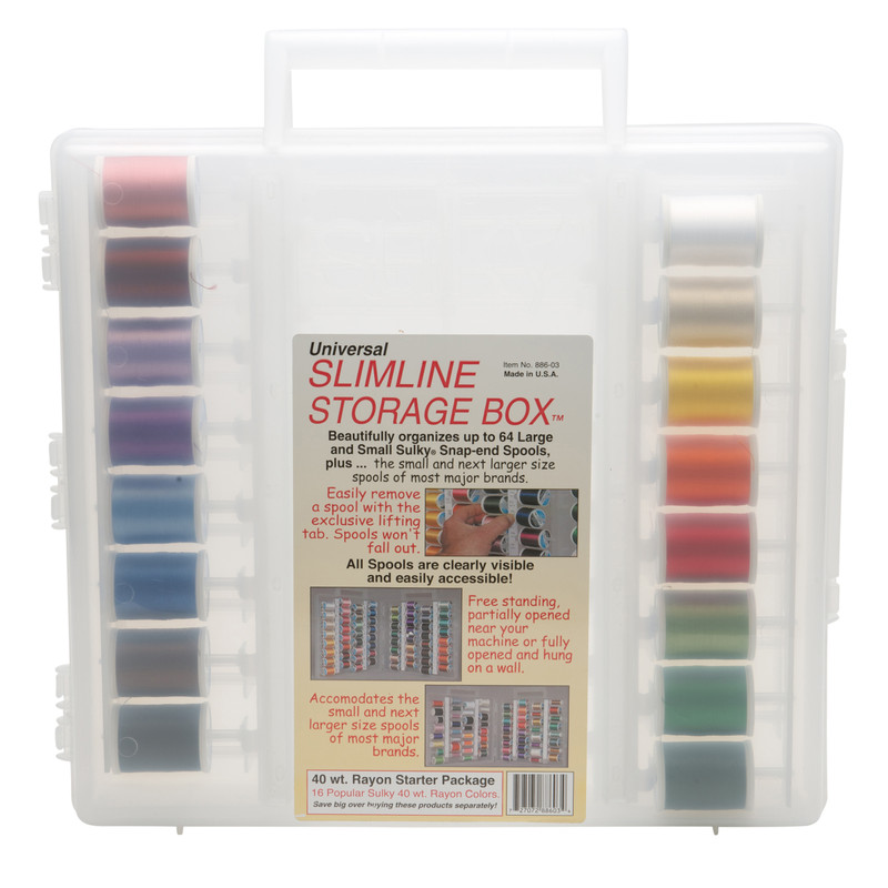 Universal Slimline Thread Storage Box - 40 Wt. Rayon Thread