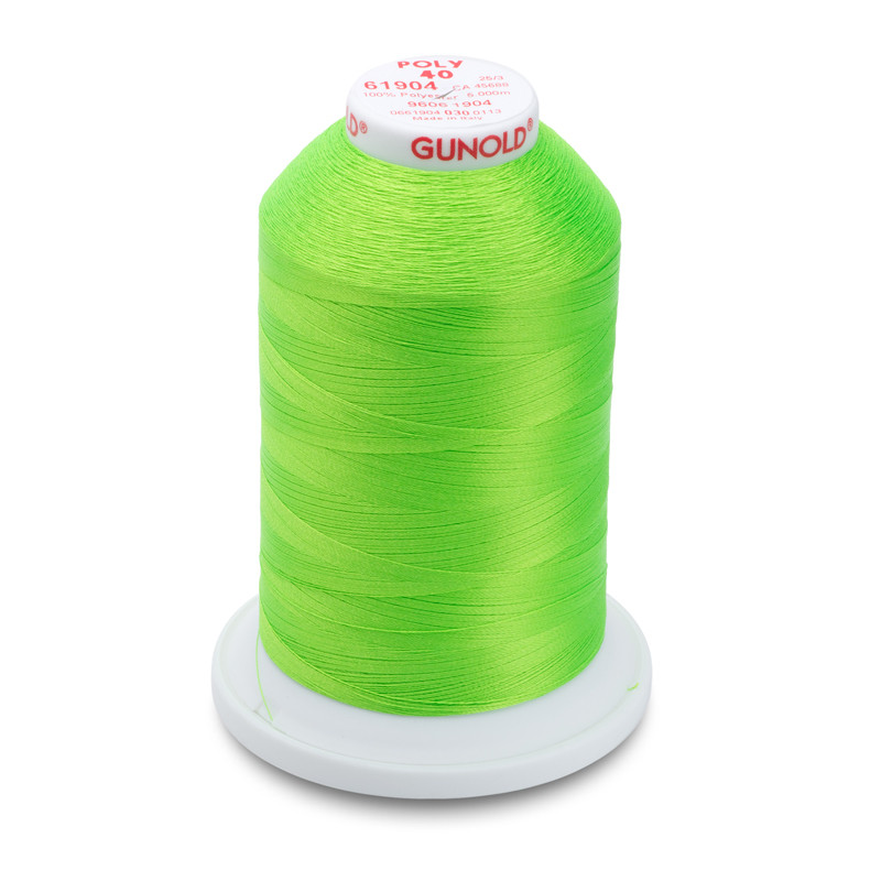 Sulky 40 Wt. Poly Deco Thread - Neon Green - 5,500 yd. Cone