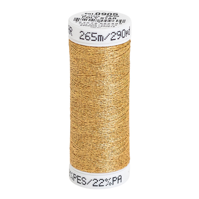 Sulky 30 Wt. Poly Star Thread Gold with Gold Sparkle