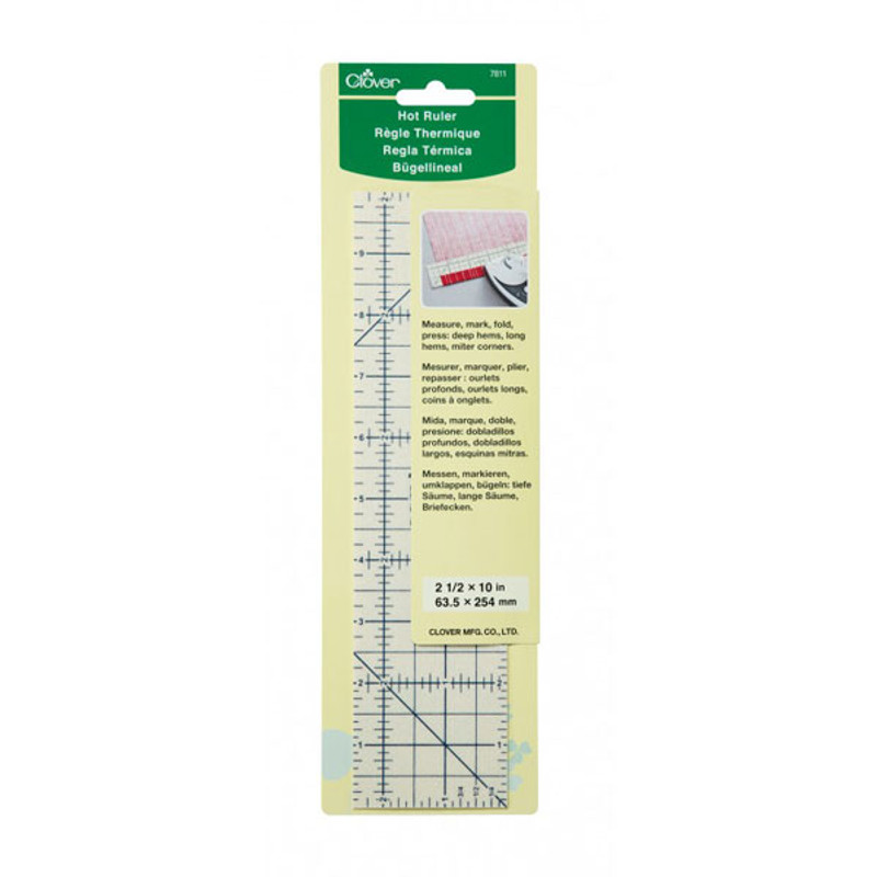KEARING Metric Hot Hem Ruler for Sewing, Patented Heat Resistant Non-Slip  Hot Ironing Ruler for Measure, Mark, Fold, Press with Dry or Steam Iron, 20