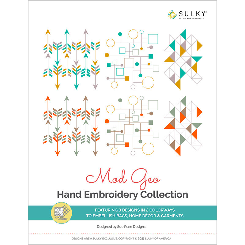 Mod Geo Hand Embroidery Design Collection - 3 Designs
