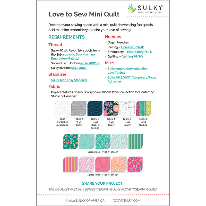 Love to Sew Mini Quilt Digital Pattern
