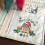 Owl Be Home for Christmas: Merry Christmas Machine Embroidery Design