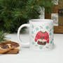 White Glossy Mug - Holiday Spirit: Sweater and Stocking - 20 oz