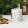 White Glossy Mug - Holiday Spirit: Sweater and Stocking - 20 oz
