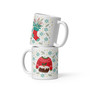 White Glossy Mug - Holiday Spirit: Sweater and Stocking - 11 oz