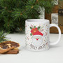 White Glossy Mug - Holiday Spirit: Ornament and Santa - 20 oz