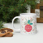 White Glossy Mug - Holiday Spirit: Ornament and Santa - 20 oz