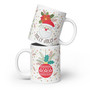 White Glossy Mug - Holiday Spirit: Ornament and Santa - 20 oz